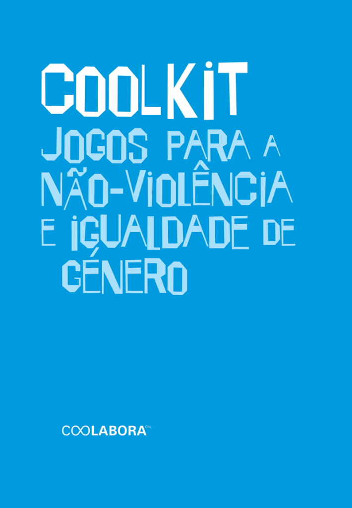 Capa azul com o título da publicação Coolkit - Jogos para a Não-Violência e Igualdade de Género