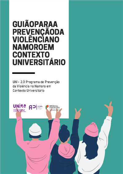 jovens de costas a fazer o sinal de vitória e a ler o título da publicação