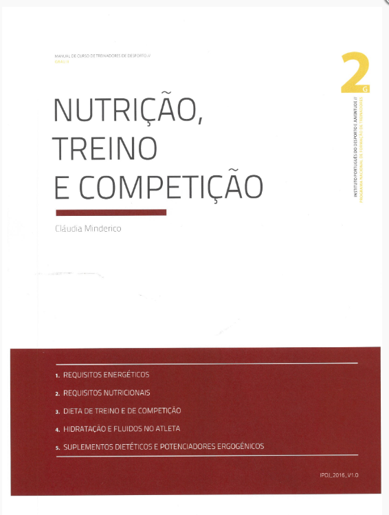 Lettering «Nutrição, treino e competição»