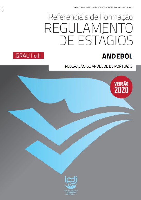 Capa do manual do regulamento de estágios Andebol Grau I e II
