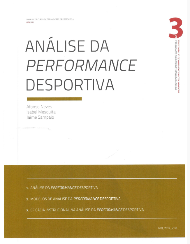 Lettering «Análise da performance desportiva 3»