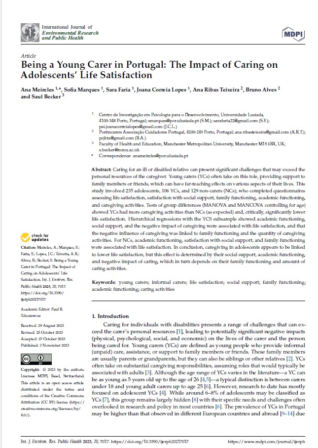 Capa do artigo com menção ao título, fontes, autores, palavras-chave e introdução