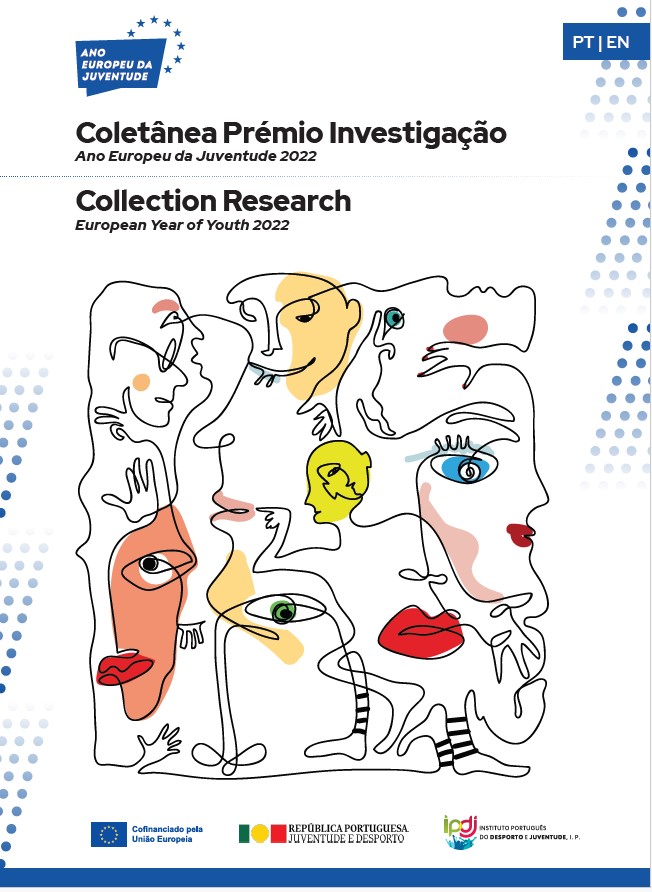 Capa do livro, design AEJ e título do livro em português e ingês.