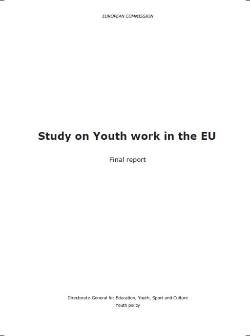 Capa branca com o leterring Study on youth work in the EU: final report