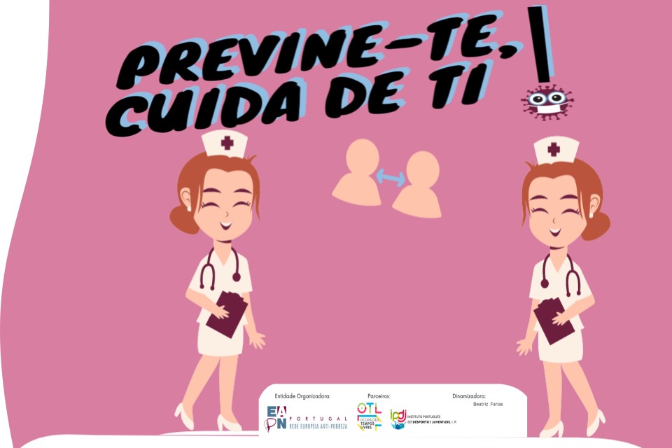 duas enfermeiras em cartaz com fundo cor de rosa