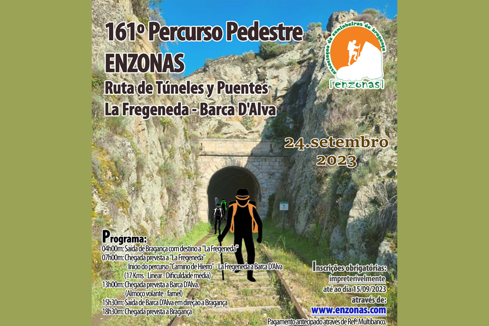 161 percurso pedestre enzonas ruta de túneles y puentes dia 24 setembro às 7h00