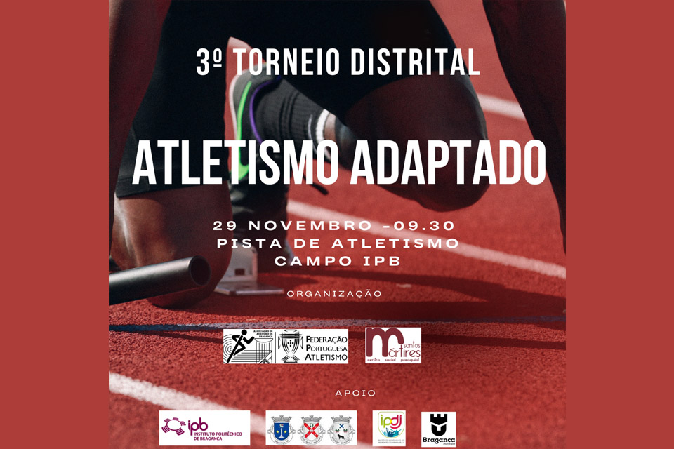 3º Torneio Distrital de Atletismo Adaptado dia 29 de novembro às 9h30