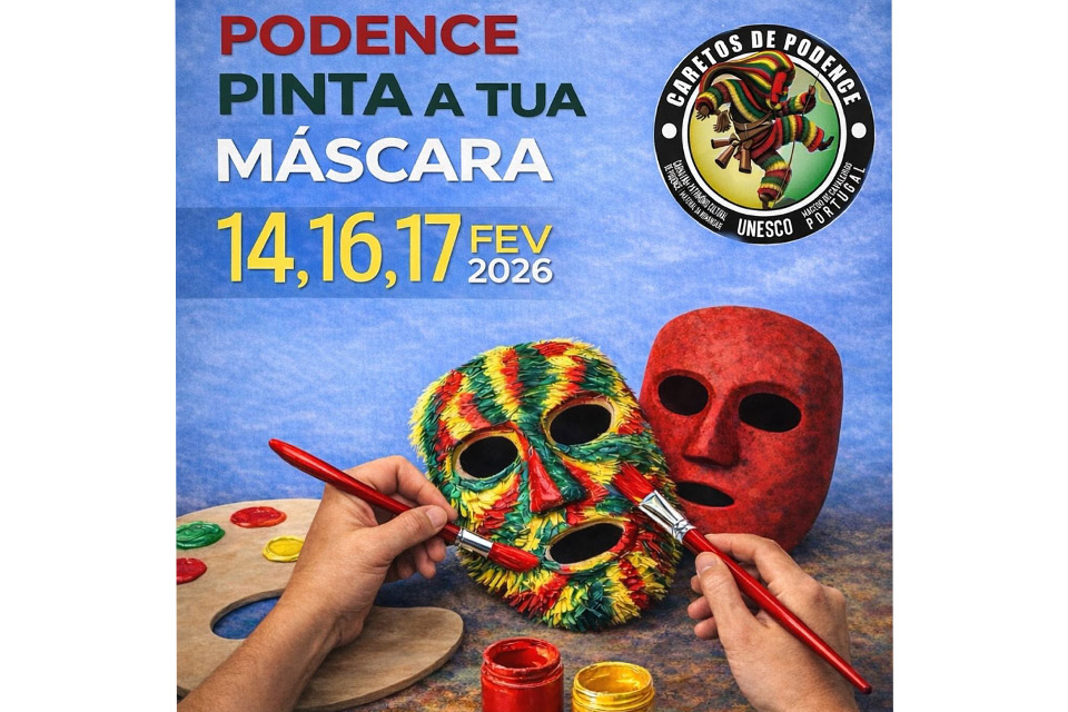 pinta a tua máscara podence 14 a 15 fevereiro
