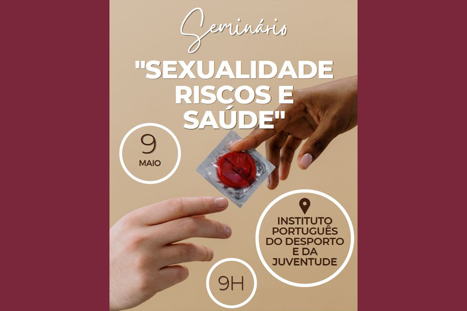 seminário sexualidade riscos e saúde 9 de maio 9h no ipdj loja ponto já bragança, imagem de uma mão a entregar um preservativo à outra mão fundo castanho