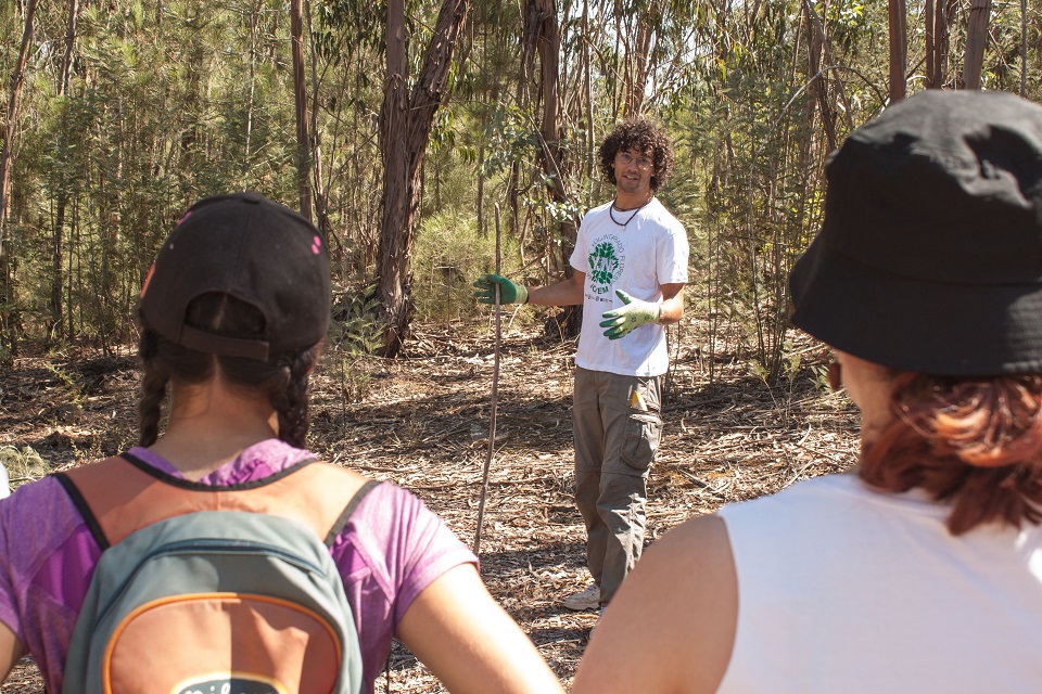 3 voluntários na área de intervenção