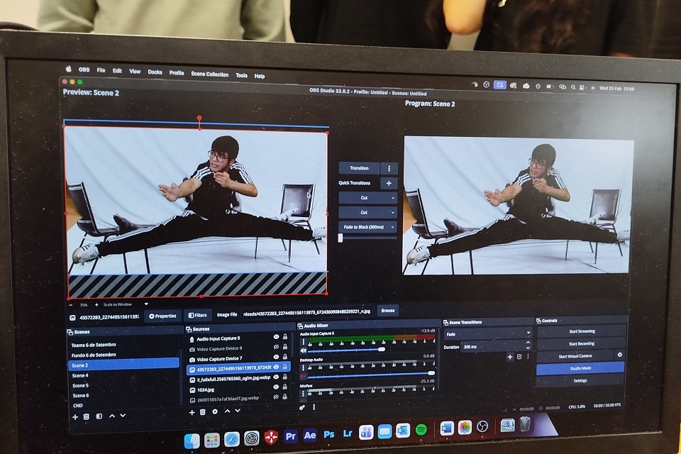 Imagem criada por jovens através do uso do programa OBS e câmera PTZ.