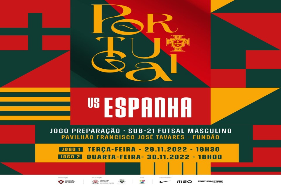 cartaz com as cores de Portugal e Espanha e leterring do evento