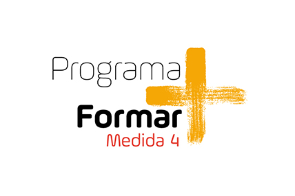 Imagem gráfica do logo Formar Mais em amarelo 