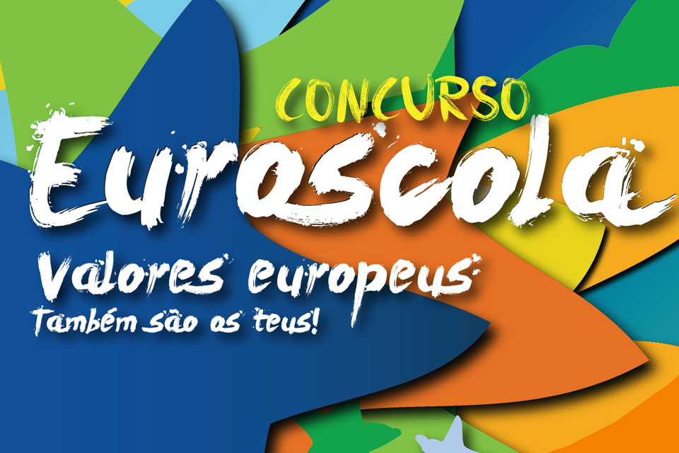 imagem do cartaz da edição 2020 do Euroscola com a inscrição do tema.