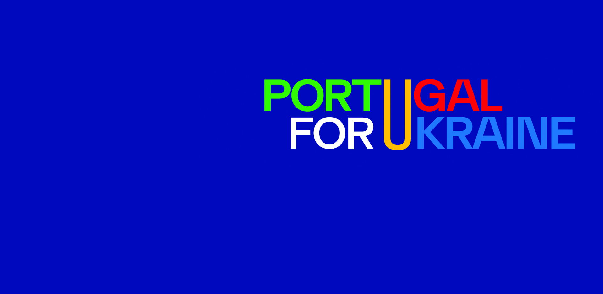 imagem com composição do logo da plataforma com a inscrição portugal for ukraine