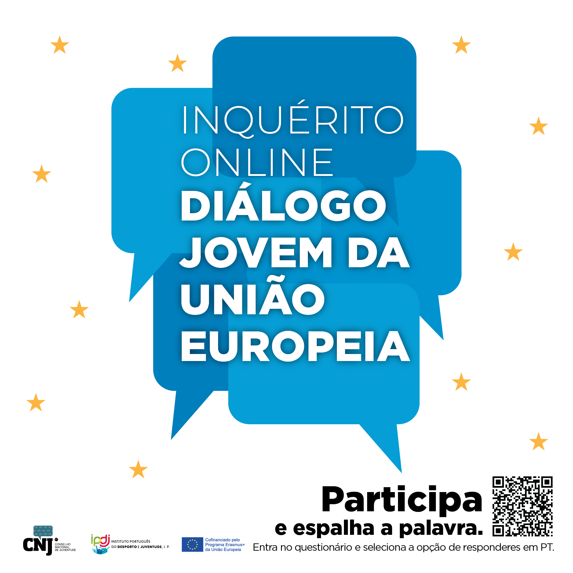  lettering logótipo - Inquérito online - 8.º Ciclo do Diálogo Jovem da União Europeia