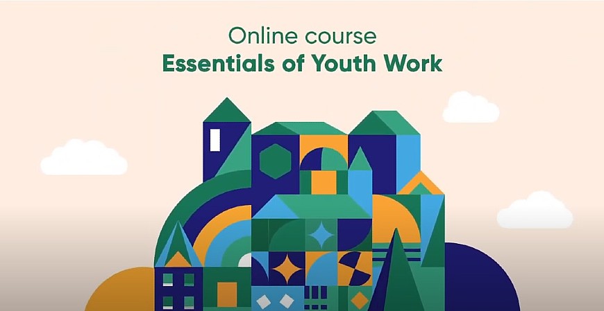 lettering «online course on essencials of youth work».