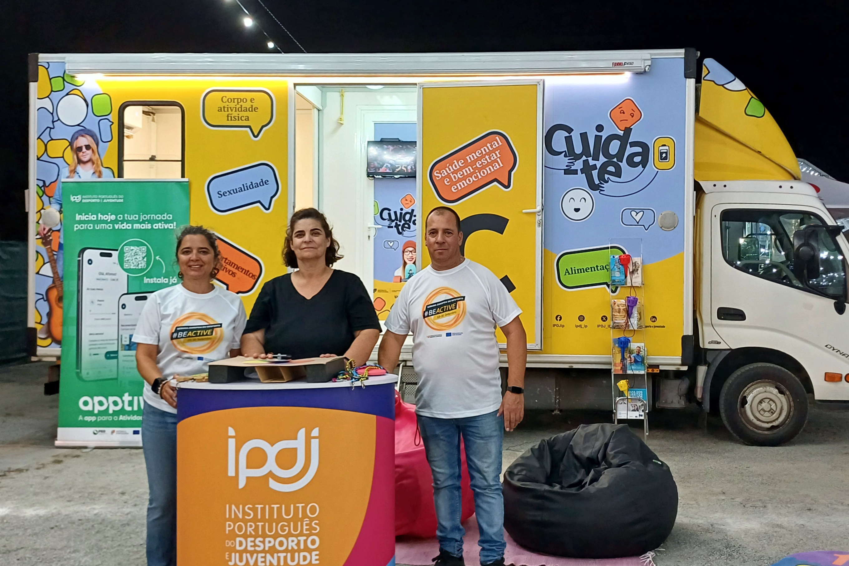 Equipa do IPDJ de Évora: Gabriela Segurado, Rita Felício e Luís Viegas.